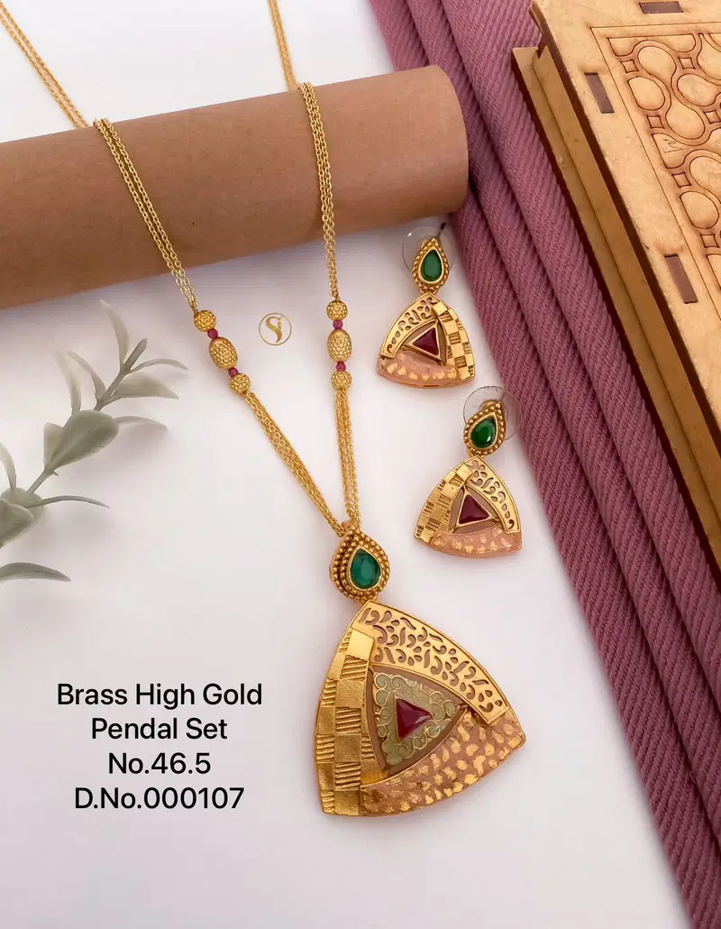 Accessories Brass High Gold Chain Pendant Set 4 Catalog
